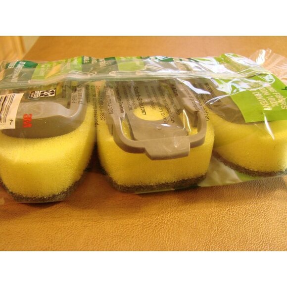 NEW Scotch-Brite 3M Heavy-Duty 3 Dishwand Refills 3 Pack Sponge Soap Control NIP - Picture 10 of 10